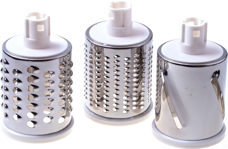 Trīs maināmi cilindri griešanai un rīvēšanai