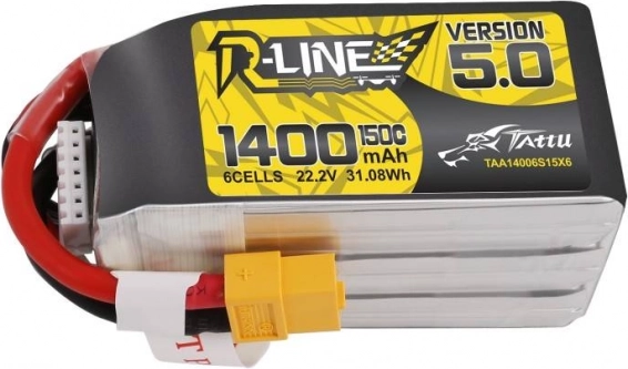 Tattu R-Line versija 5.0 LiPo akumulators 1400 mAh 22,2 V 150C 6S XT60