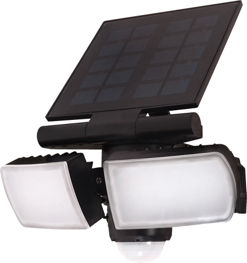 Solight LED saules enerģijas āra prožektors ar sensoru, 8 W, 600 lm, melns