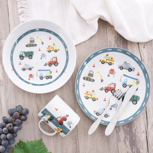 Cheerful cars motif kids love