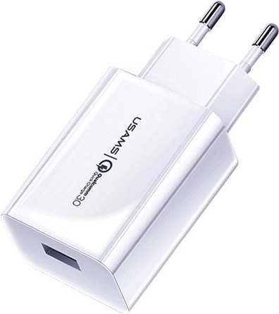 USAMS T22 tīkla lādētājs 1xUSB 18W QC 3.0 ātrā uzlāde