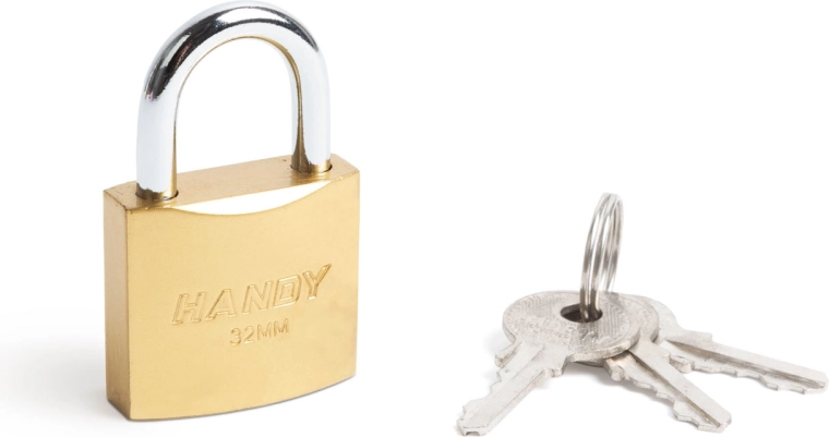 Brass padlock 32 mm with 5 mm diameter shackle