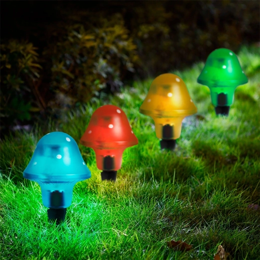 Saules LED dārza lampa sēnes formā – 1 gab.