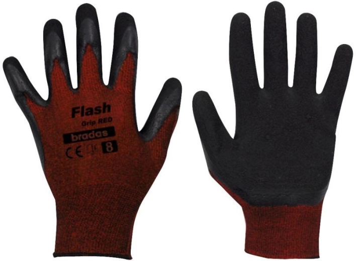 Flash Grip latex work gloves, size 9