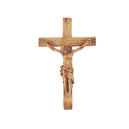 Piekarināms krusts ar Jēzus figūru, polirezīns, 20 cm