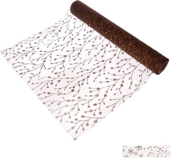 Ziemassvētku galda celiņš no poliamīda 500 × 30 cm brūns miks