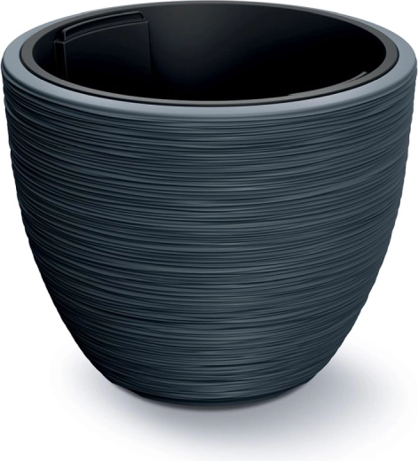 Furu Planter with Insert 56.9 cm – anthracite, plastic designer flower cover