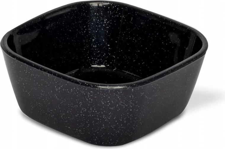 Melna kvadrātveida bļodiņa mērcēm 100 ml 7 × 7 × 3 cm