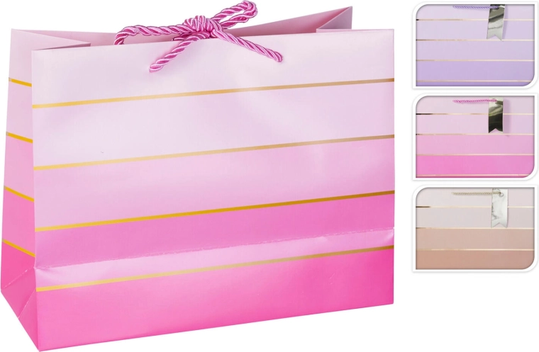 Dāvanu papīra maisiņš 23 × 18 × 10 cm – 3 krāsu mikss