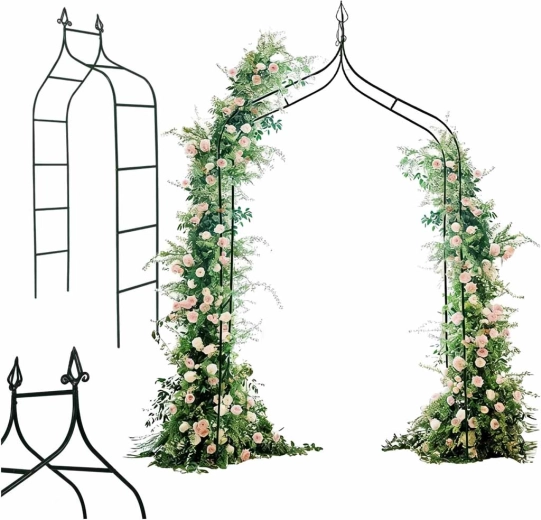 dārza metāla pergola ar smailēm kāpelējošiem augiem 265 cm