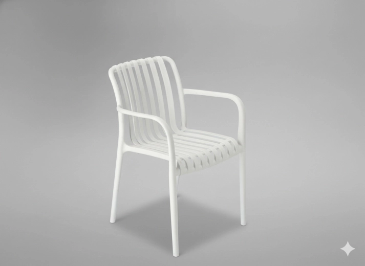 Dārza krēsls balts 45,5 × 57 × 81 cm