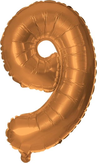 Foil Balloon Number 9 30 cm Bronze TORO