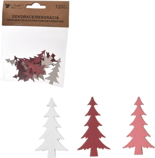 Koka eglītes rozā–baltas 4 cm (12 gab.)