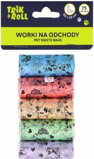 Maisiņi suņu ekskrementiem 75 gab. (4 ruļļi)