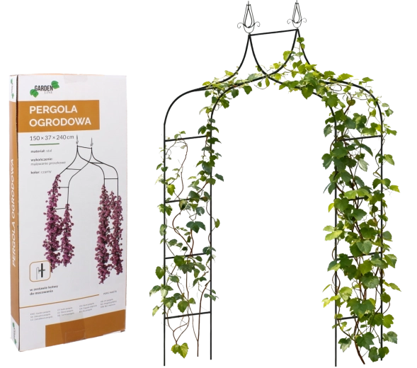 Dārza pergola 150 × 37 × 240 cm ar enkuriem