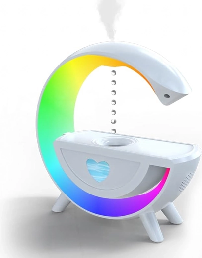 Antigravitācijas gaisa mitrinātājs ar aromterapiju, RGB nakts lampu un Bluetooth skaļruni