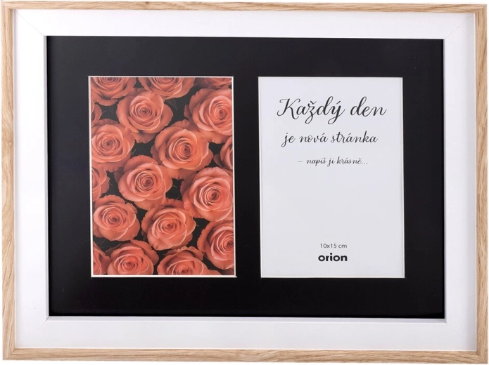 Koka foto rāmītis–kolāža 2 fotogrāfijām 10 × 15 cm, bēšs, 24 × 29 cm