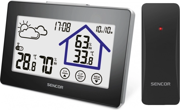 Galda meteoroloģiskā stacija ar skārienjutīgu LCD displeju