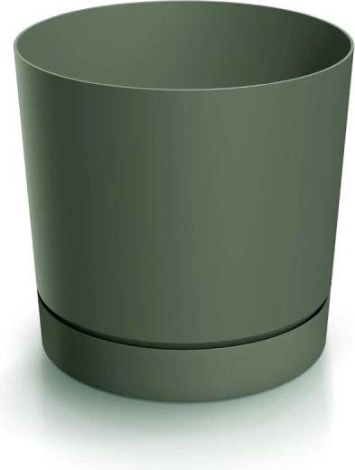 Tubo P Flower Pot with Saucer 29.2 cm – Dark Green