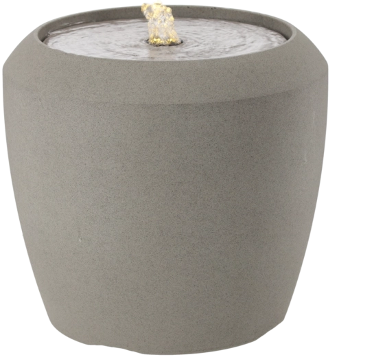 Garden Fountain with LED Lighting, Gray, 44 × 44 × 39.5 cm