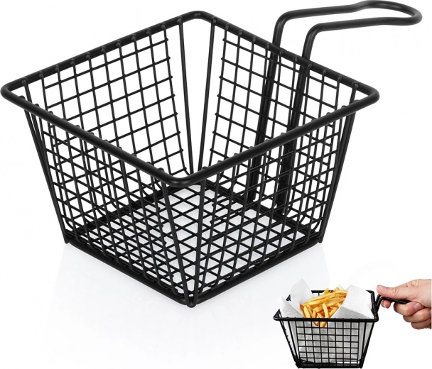 Black French Fry Basket 22 × 13 × 8 cm