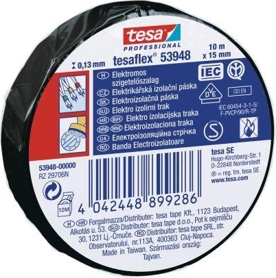 Elektroizolācijas lente TESA 15 mm × 10 m, melna