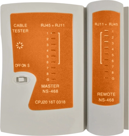 RJ45/RJ11 testeris ar LED indikāciju