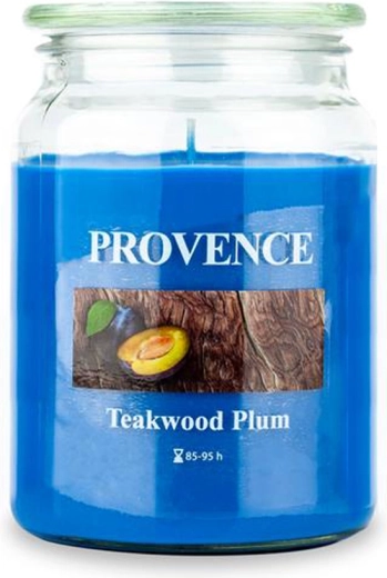 Scented Candle in Glass PROVENCE teakwood and plum 95 hours