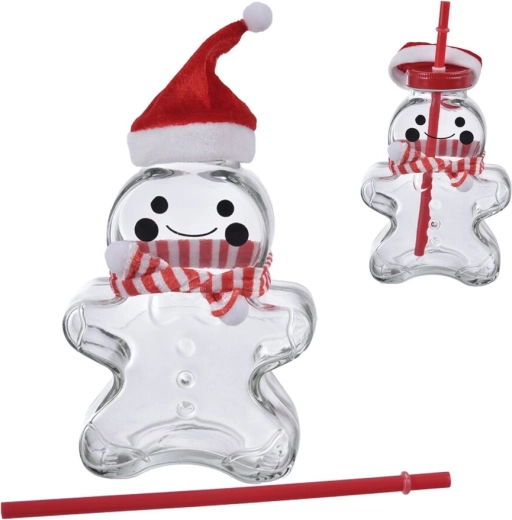 Gingerbread Glass with Straw 425 ml