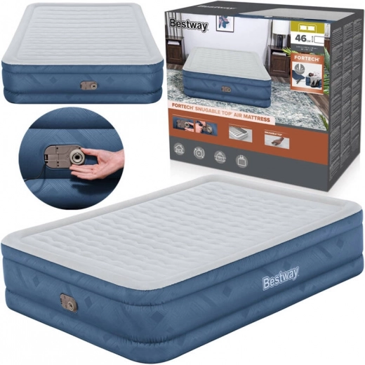 Bestway piepūšamā divguļamā gulta ar iebūvētu pumpi 203 × 152 × 46 cm