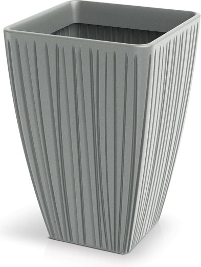 Puķu pods Fero Square High 40 cm – betona pelēks, kvadrātveida augsts plastmasas pods augiem