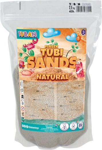 TUBI SAND dabīgās krāsas kinētiskās smiltis maisiņā 2,5 kg