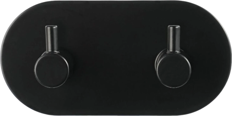 Self-adhesive double metal hook – black