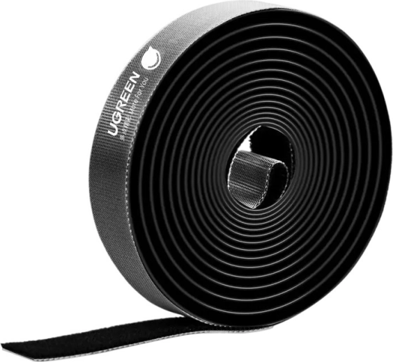 UGREEN LP124 kabeļu organizators – Velcro lente 2 m, melna