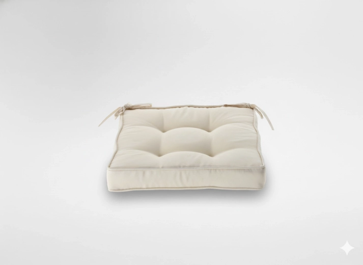 Padded chair cushion 40 × 40 × 6 cm beige