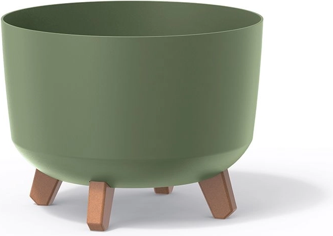 Puķu pods Gracia 34 cm zemes zaļā krāsā ar ieliktni