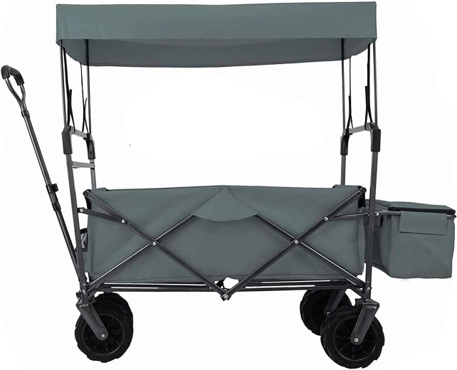 Large Folding Garden and Beach Wagon with Canopy and XL Wheels