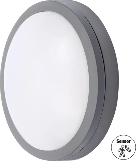 Solight LED āra gaismeklis ar sensoru Siena, pelēks, 20 W, 1500 lm, 4000 K, IP54