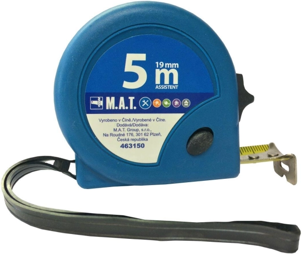Ievelkamais mērlentes mērs 5 m × 19 mm ASSISTENT