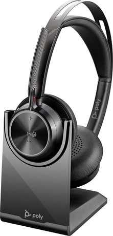 Poly Voyager Focus 2 stereo Bluetooth headset with Microsoft Teams certification, USB-C and charging stand
