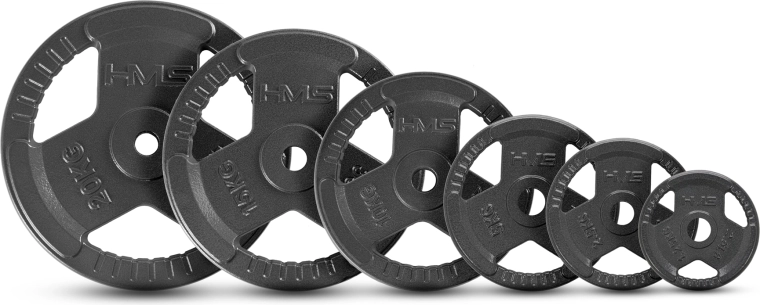 HMS cast iron weight plate with grips Hammertone 1.25 kg