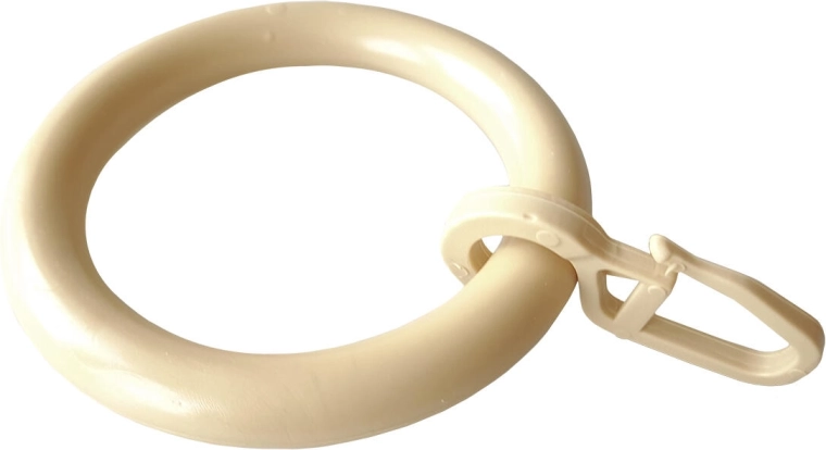 Curtain rings with hook, beige (10 pcs)