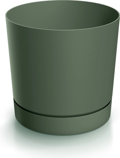 Flower pot with saucer TUBO P 14.8 cm – dark green