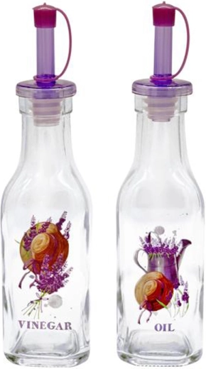 TORO stikla pudeles eļļai un etiķim 180 ml – lavanda, 2 gab.