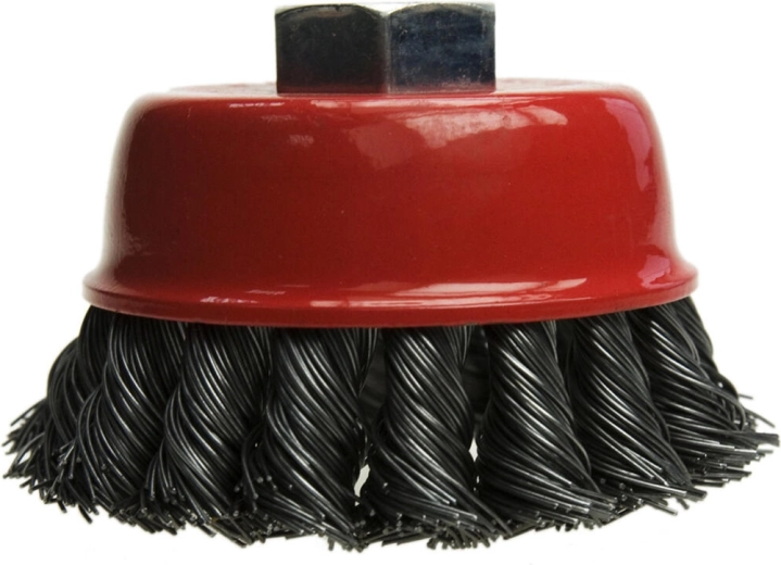 Kausveida birste 100 mm, viļņota tērauda stieple 0,5 mm, kāts 6 mm