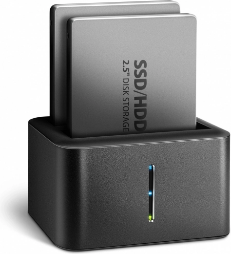 Axagon mini dokstacija 2× 2.5" SATA SSD/HDD ar klonēšanas funkciju