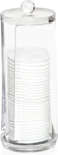 Kosmētisko vates plāksnīšu dozators no caurspīdīgas plastmasas 7,5 × 20 cm