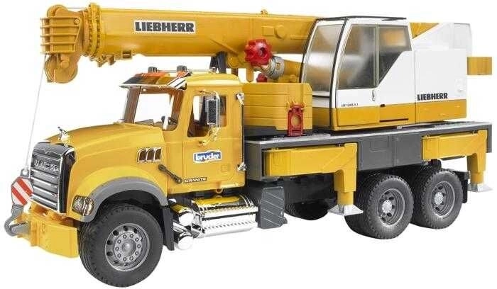 Bruder MACK Granite autokrāns LIEBHERR 1:16