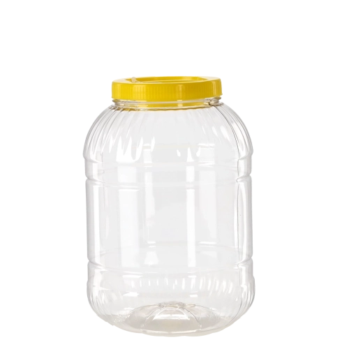 Plastmasas konteiners 5 l ar caurspīdīgām sienām un skrūvējamu vāku