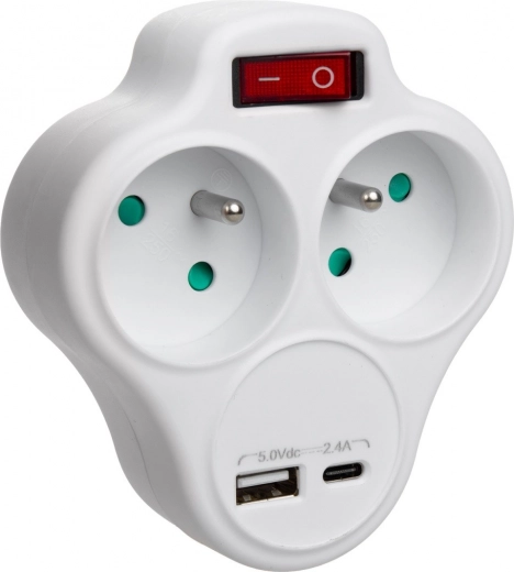 Socket Splitter with USB MCE336